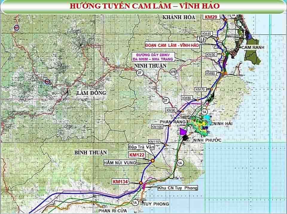 Cao tốc Cam Lâm - Vĩnh Hảo đi qua địa phận 3 tỉnh Nam Trung bộ gồm: Khánh Hòa, Ninh Thuận và Bình Thuận - Ảnh minh họa